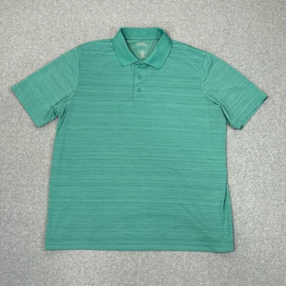 Croft & Barrow Quick Dry Polo Shirt Mens Size Large Green Short Sleeve Golf Top - Picture 1 of 7